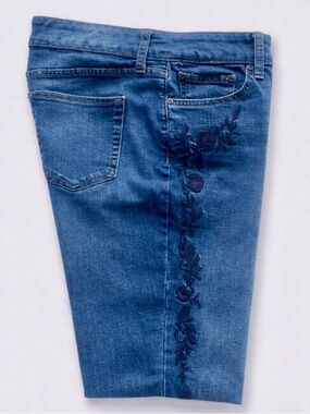 St. John's Bay Jeans Embroidered Straight-Leg Blue 12
